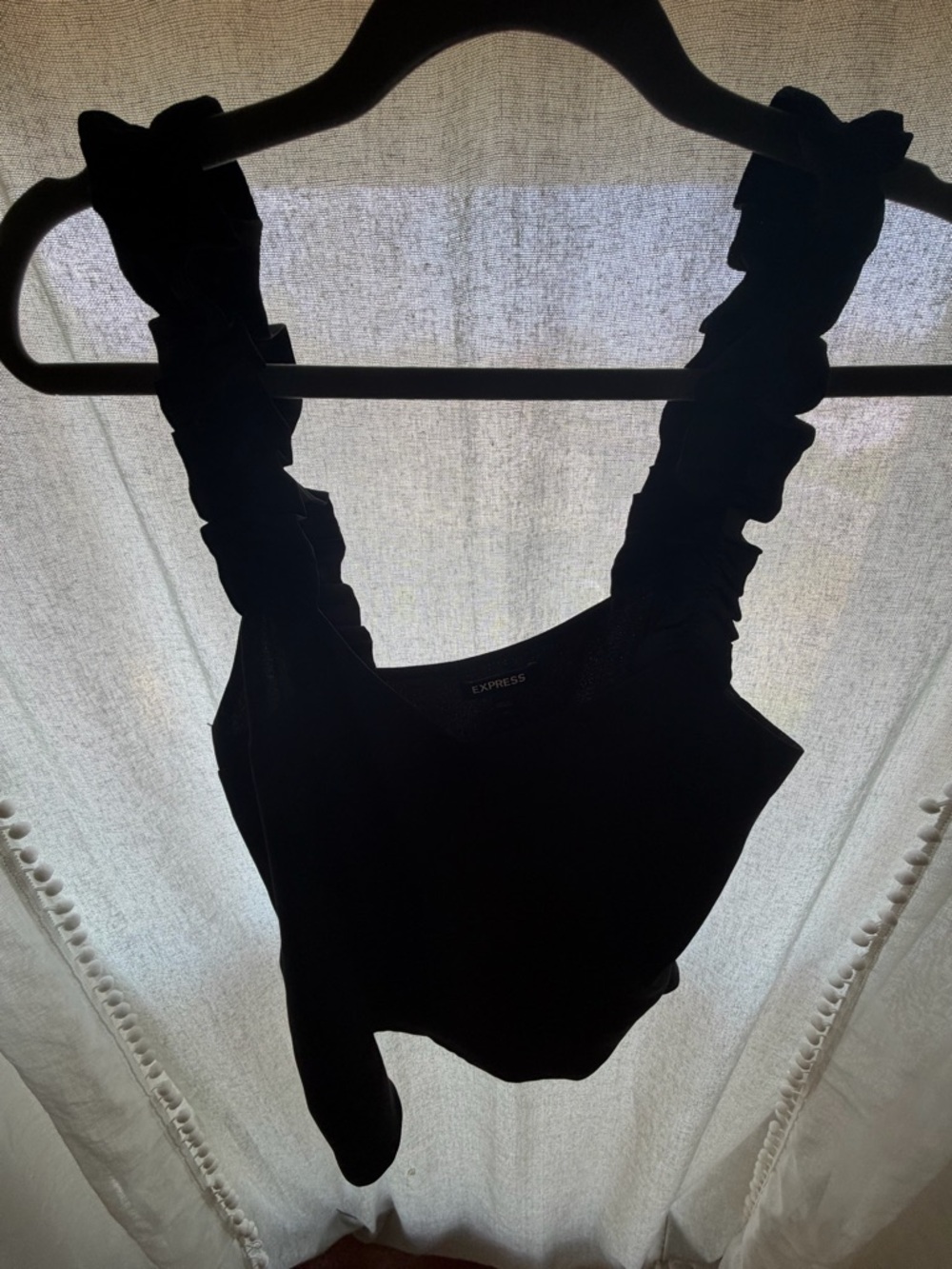 Express Black Ruffle-Strap Camisole